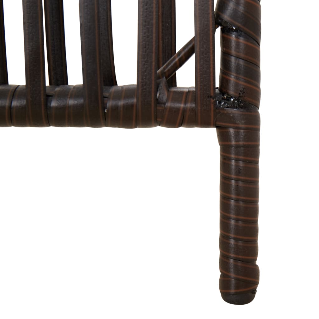 Room Divider 3 Panels Brown Poly Rattan